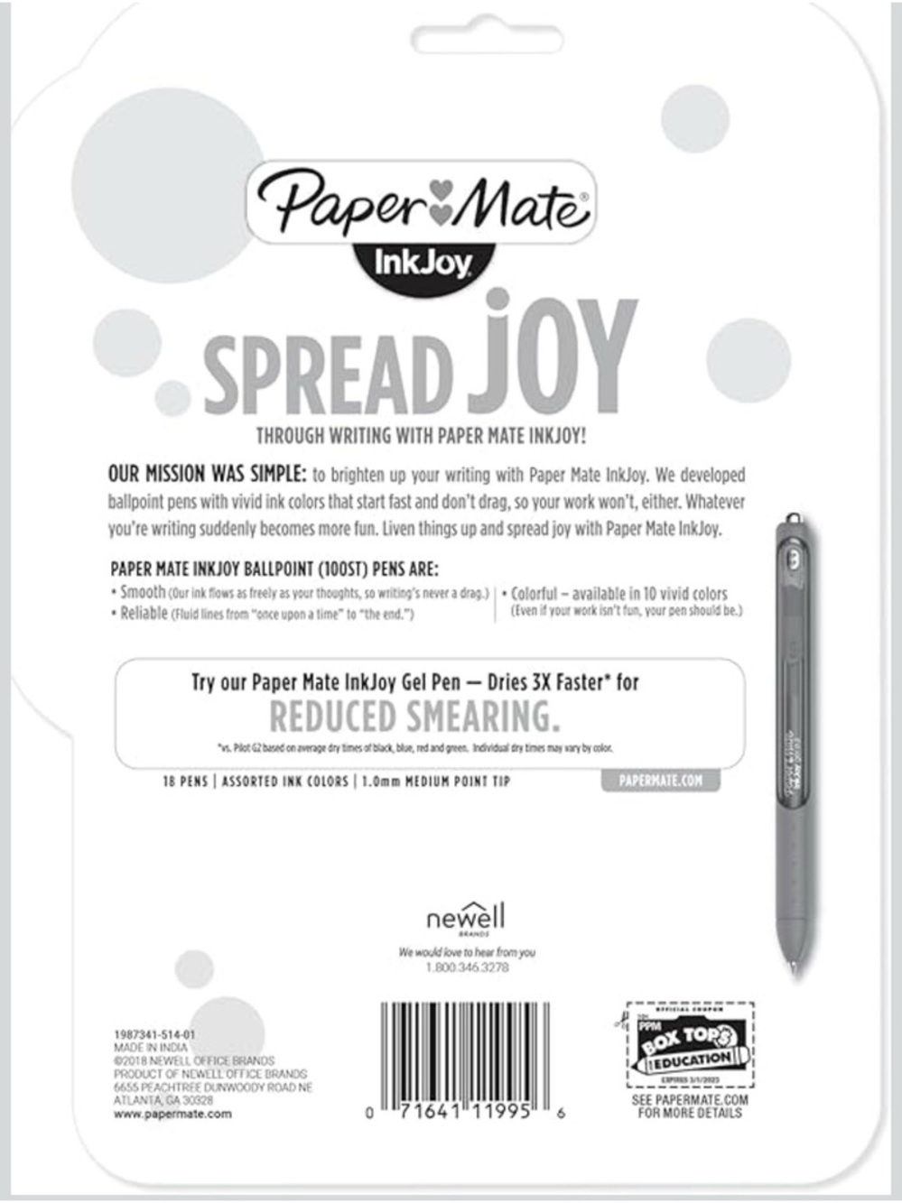 Paper Mate InkJoy 18-Pack Medium Point Multi-Color Ballpoint Pens - Picture 4 of 4